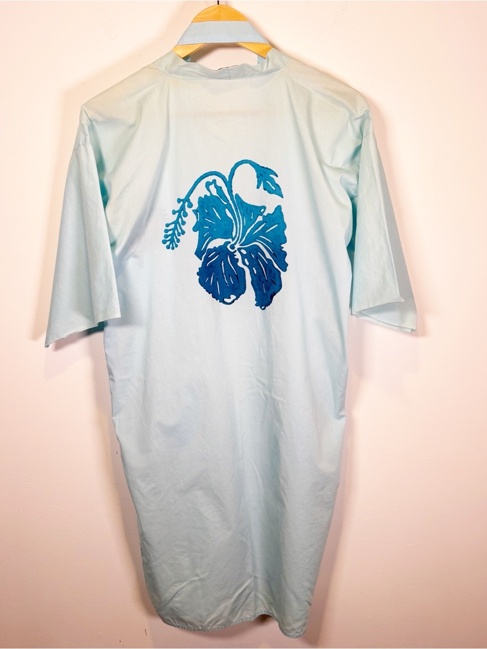 Vintage 70s/80s Jean-Yves Froment St Barth Hand-Printed Hibiscus Robe